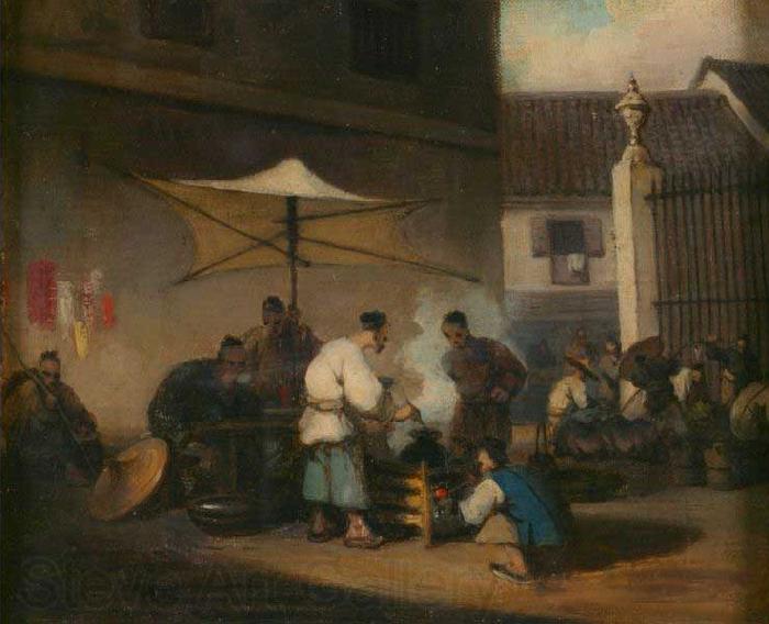 George Chinnery Street Scene, Macao, with Pigs Spain oil painting art